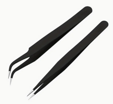 Set of 2 black beetle tweezers