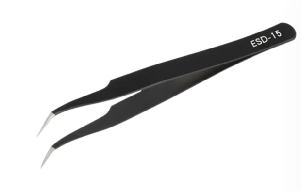 Set of 6 black beetle tweezers