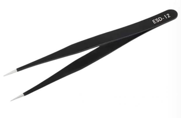 Set of 6 black beetle tweezers