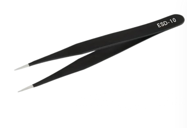 Set of 6 black beetle tweezers